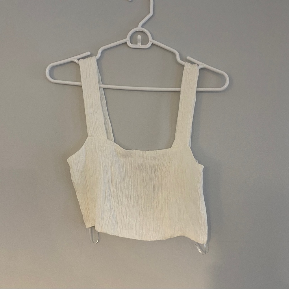 Zara Cream Textured Skirt Set